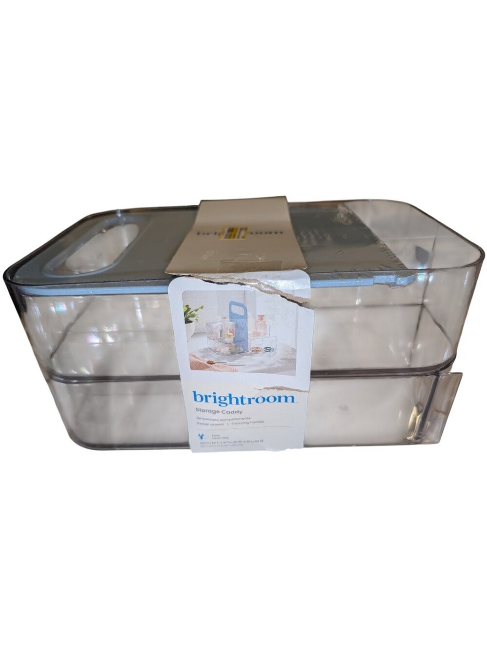 brightroom Clear and Blue Storage Caddy One Size